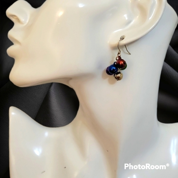5/$25 CHRISTMAS Rainbow Jingle Bells Dangle Hook Earrings - Picture 1 of 2